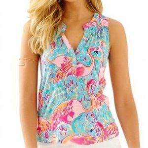 Lily Pulitzer Essie Top in Peel & Eat Multi Flamingo